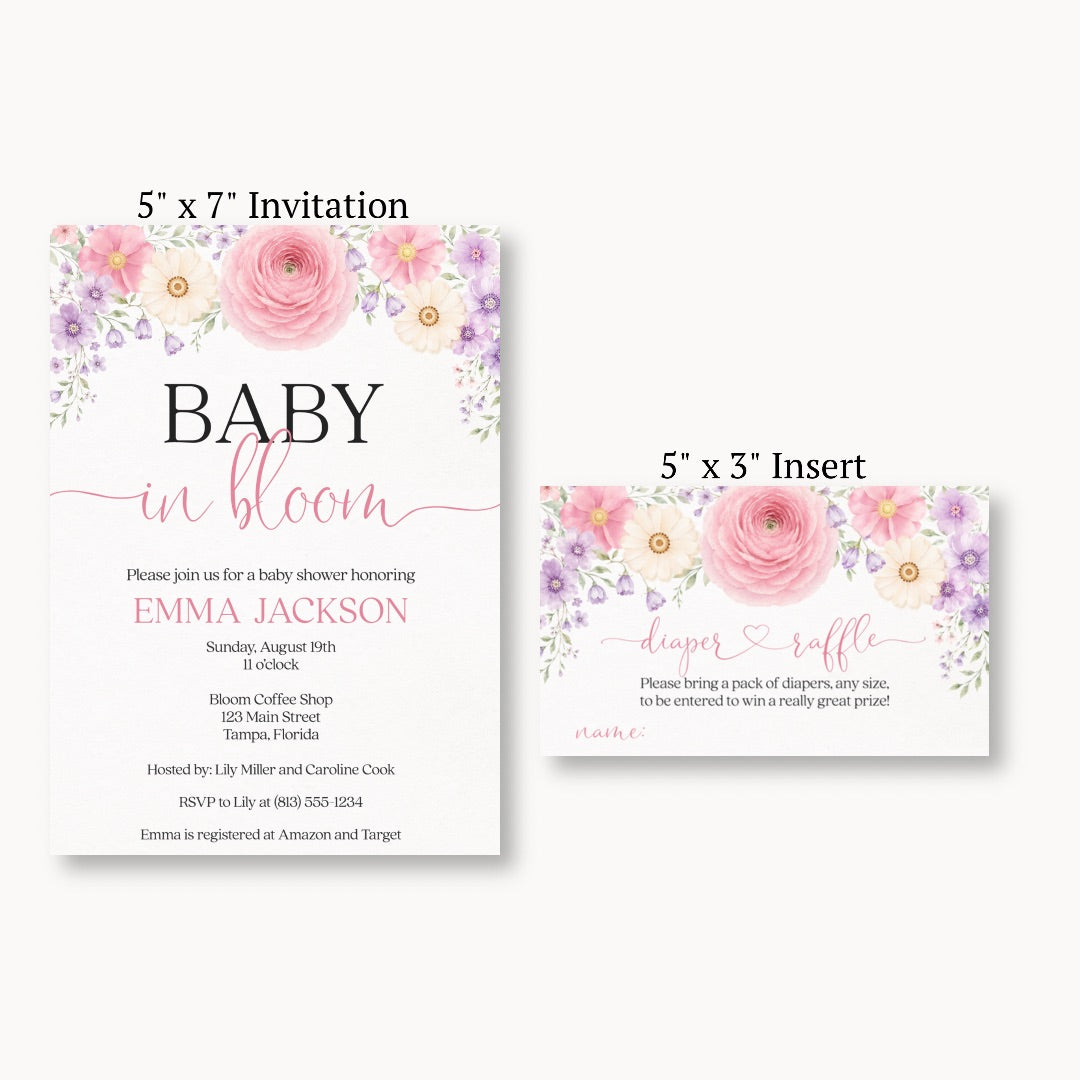 Baby in Bloom Diaper Raffle Ticket