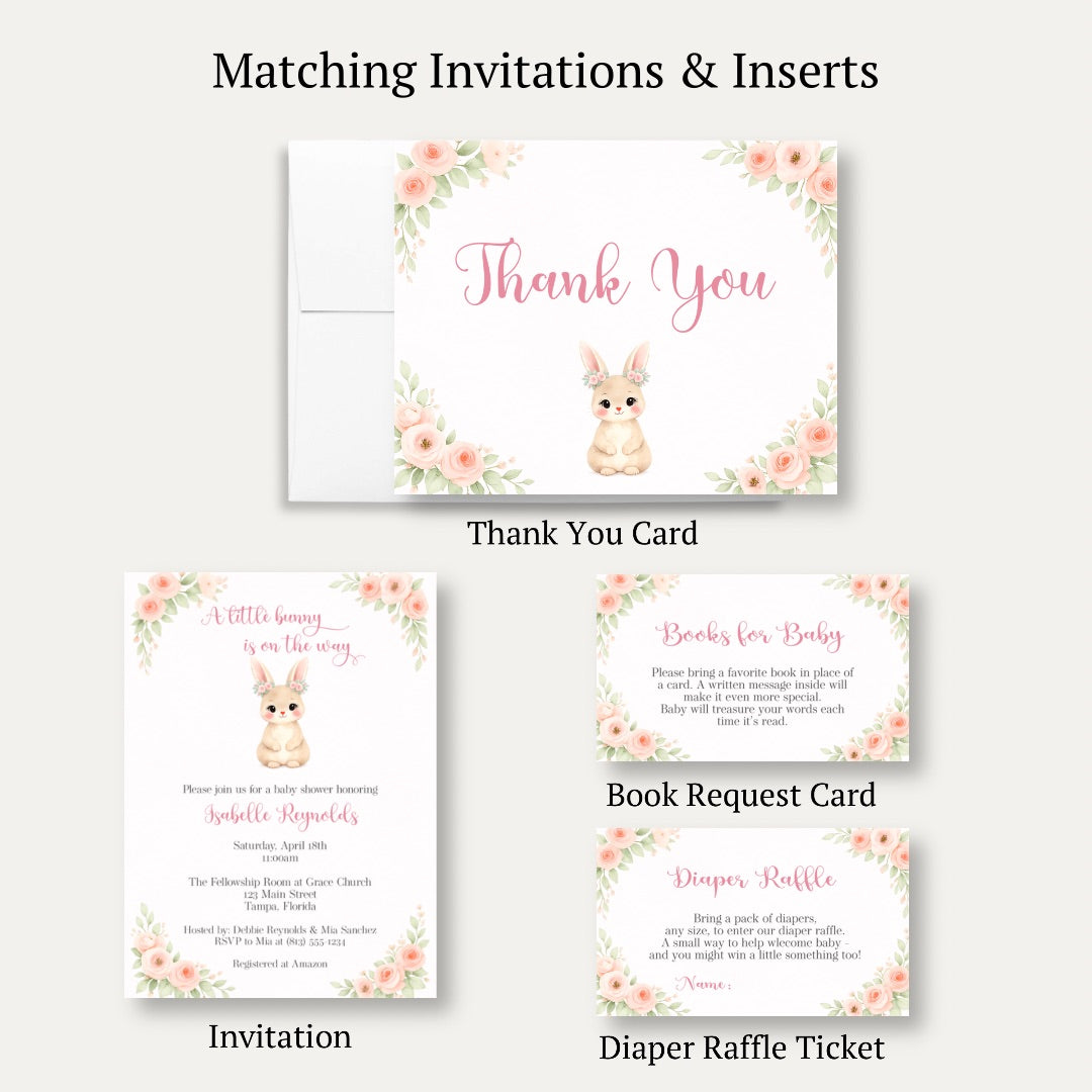 Bunny Baby Shower Thank You Card