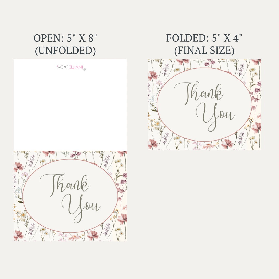 Vintage Love is in Bloom Bridal Shower Thank You Card