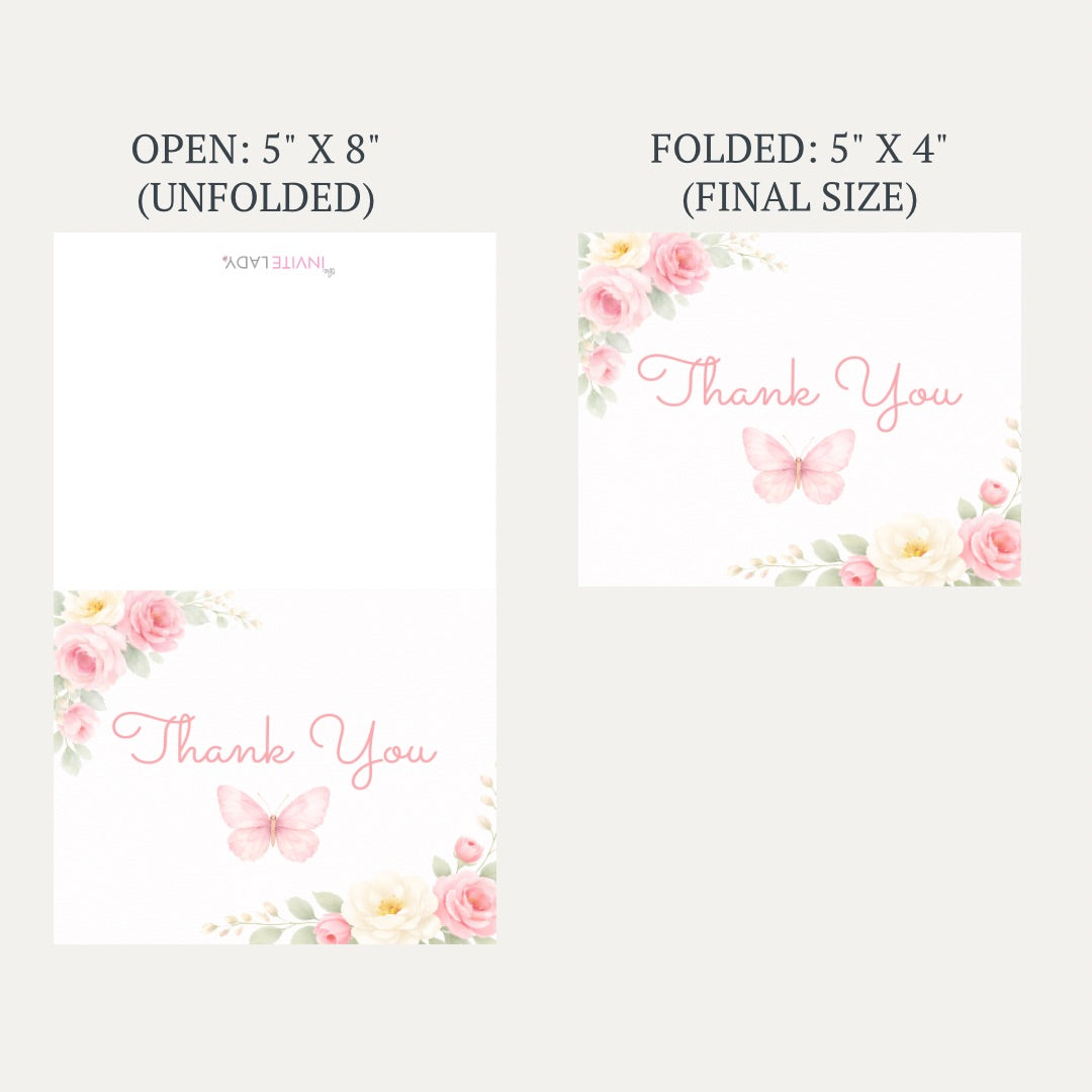 Butterfly Baby Shower Thank You Card