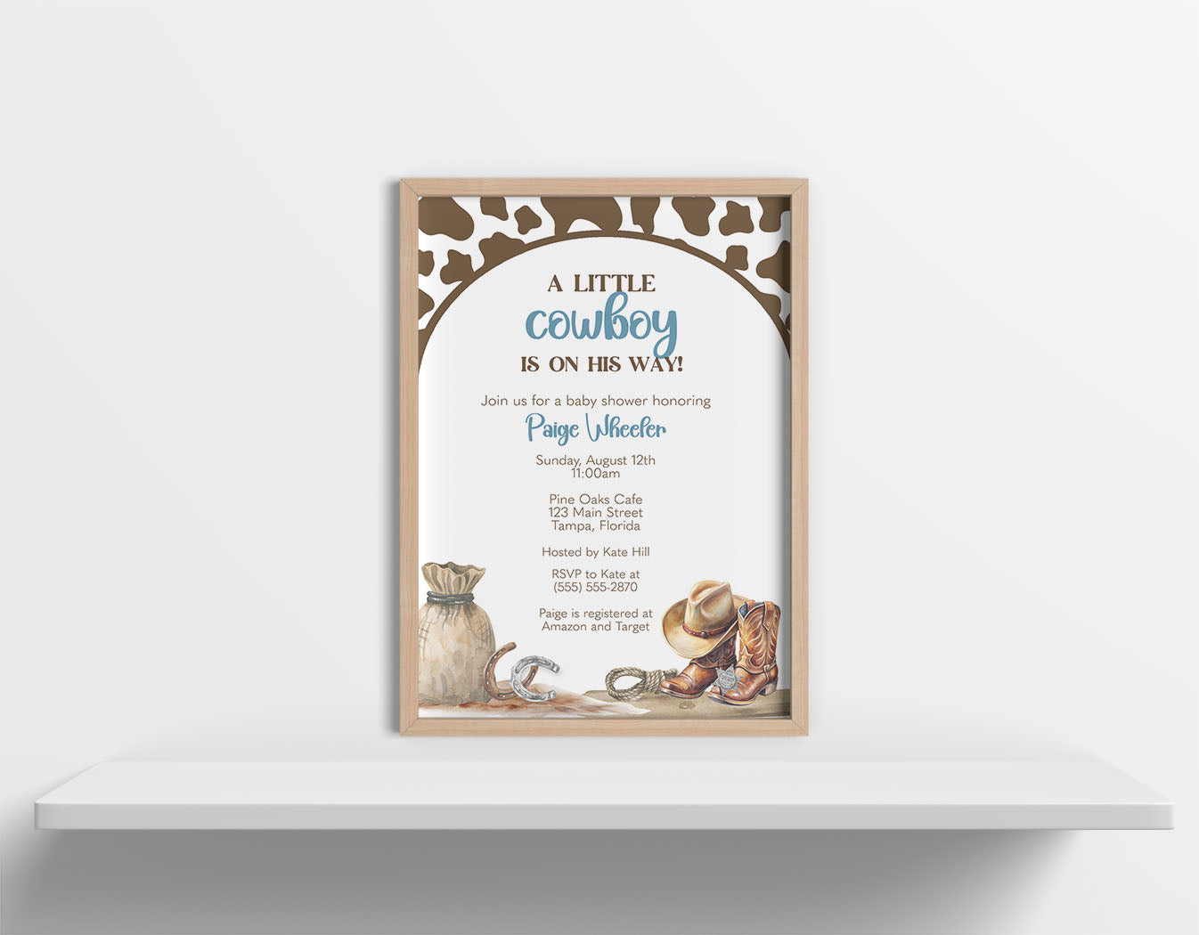 Cowboy Baby Shower Invitation