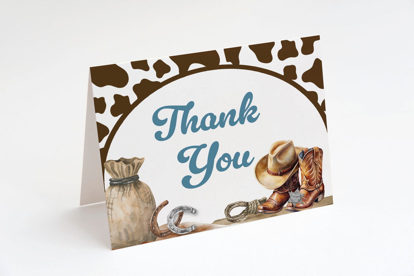 Cowboy Baby Shower Thank You Card