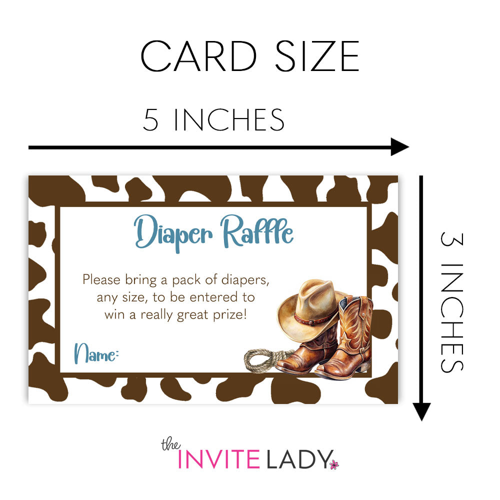 Cowboy Baby Shower Diaper Raffle Ticket