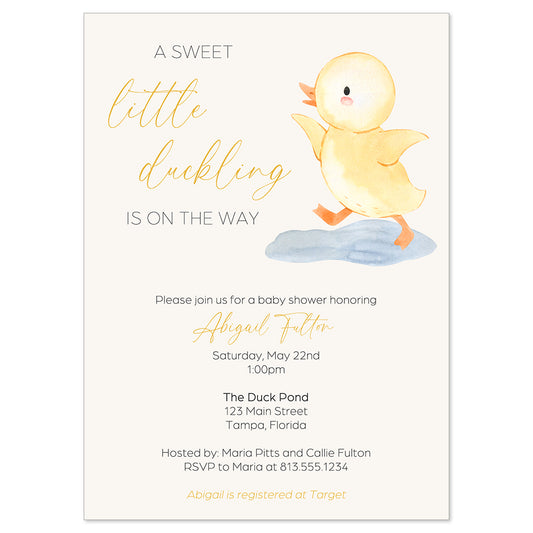 Little Duckling Baby Shower Invitation