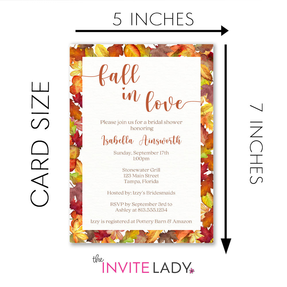 Falling For Autumn Bridal Shower Invitation