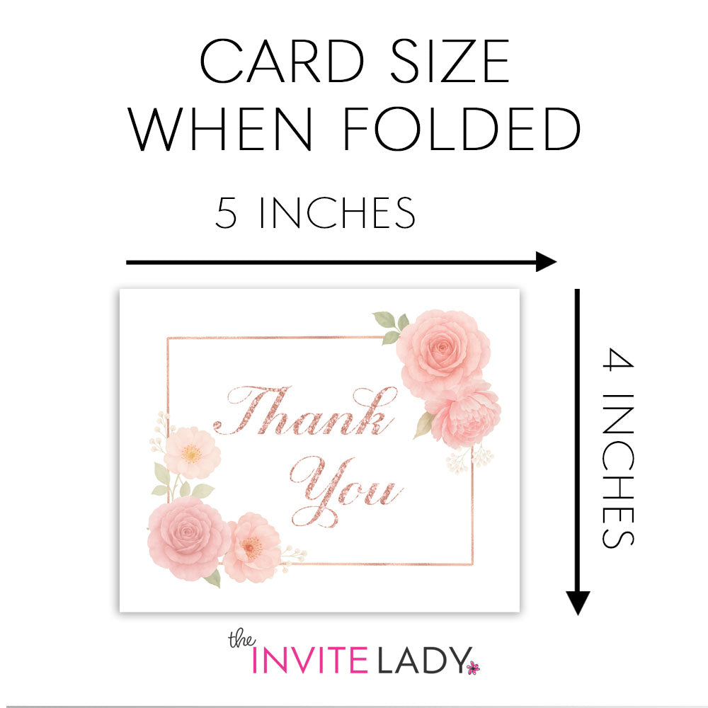 Floral Corner Thank You Cards