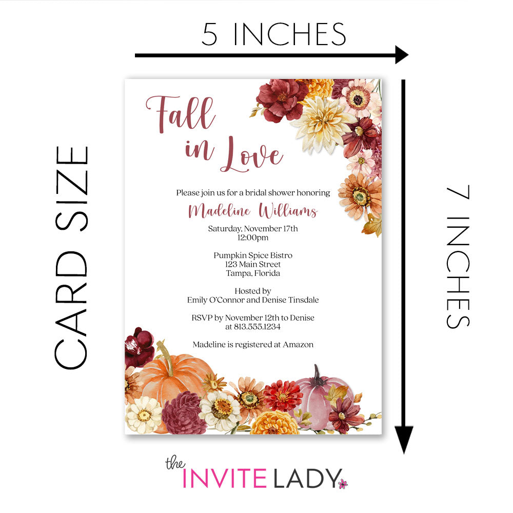 Floral Pumpkin Bridal Shower Invitation