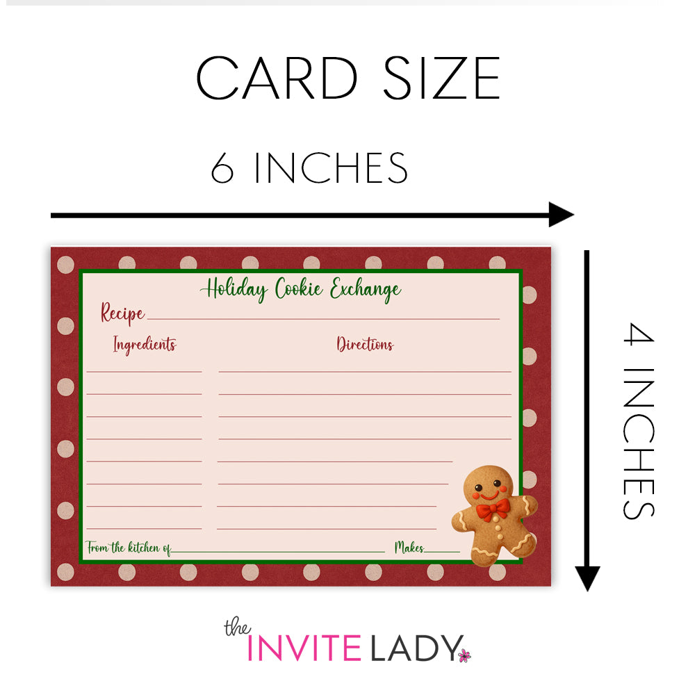 Polka Dot Christmas Recipe Card