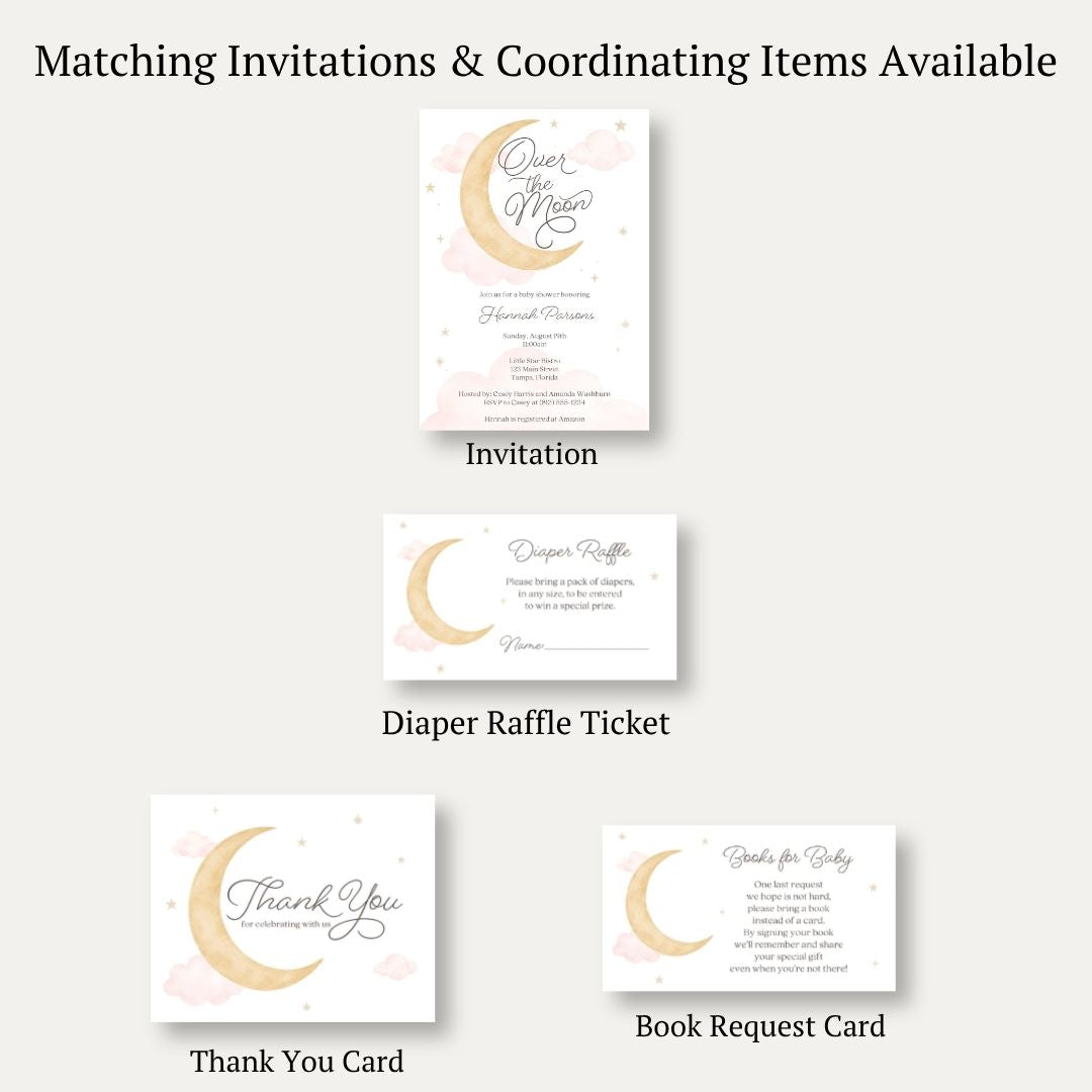 Over the Moon Girl Diaper Raffle Ticket