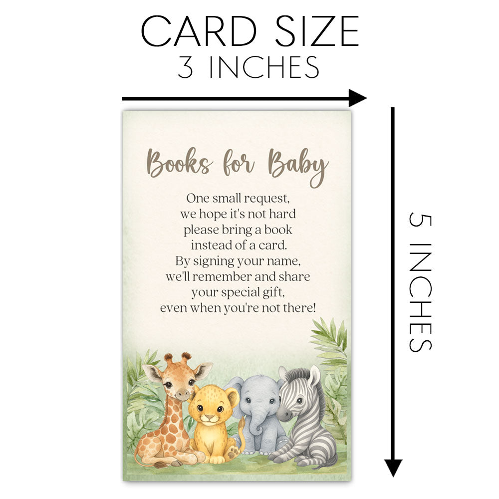 Watercolor Safari Bring a Book Card