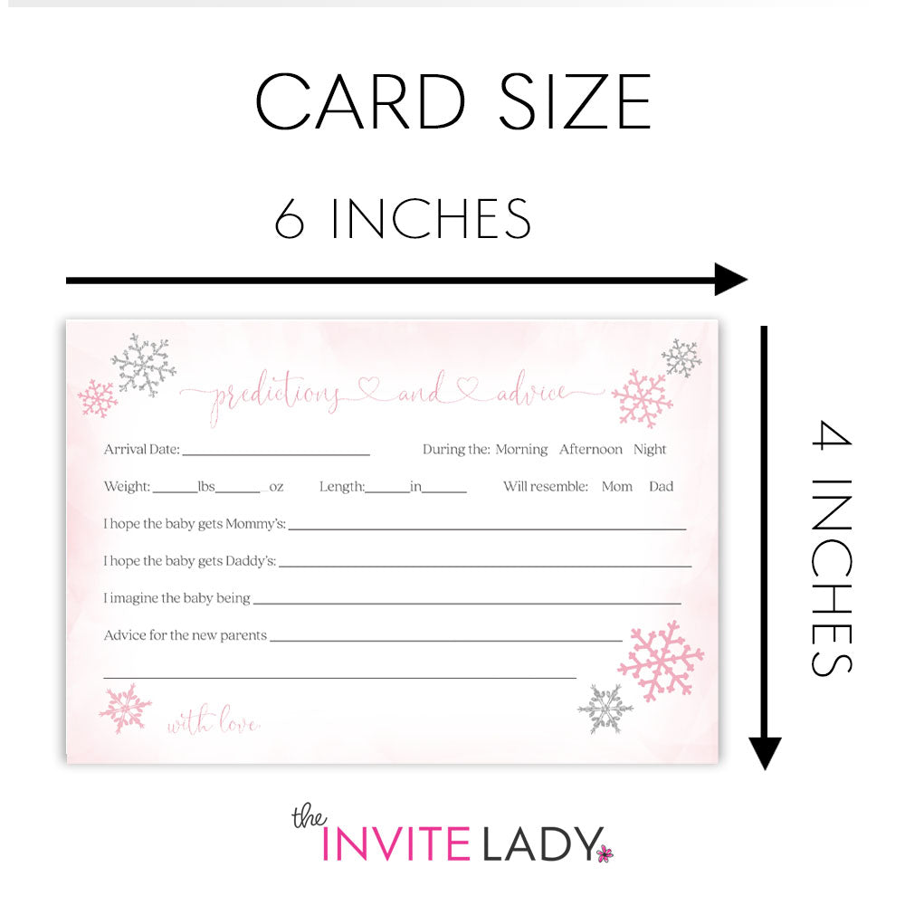 Little Snowflake Baby Shower Predictions Card