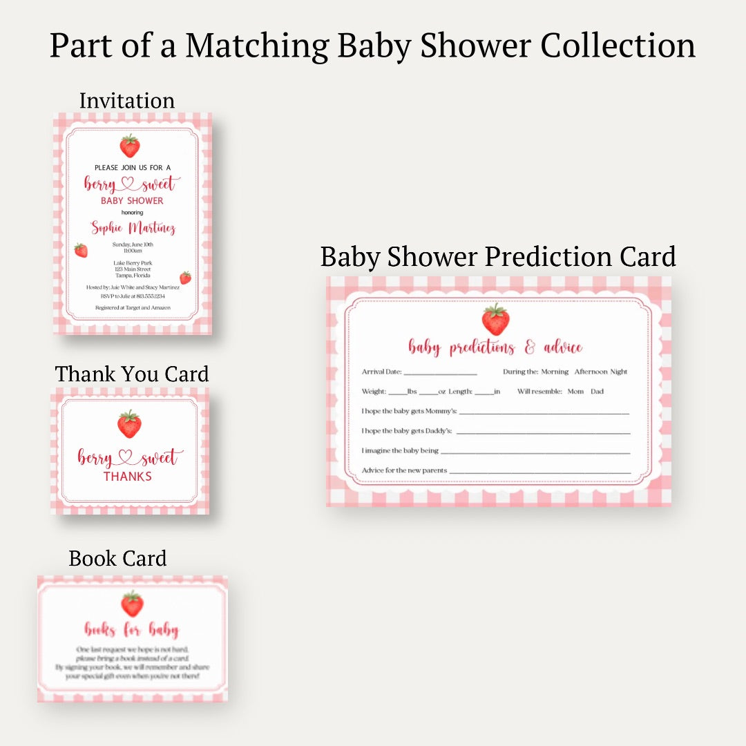 Berry Baby Shower Predictions Card