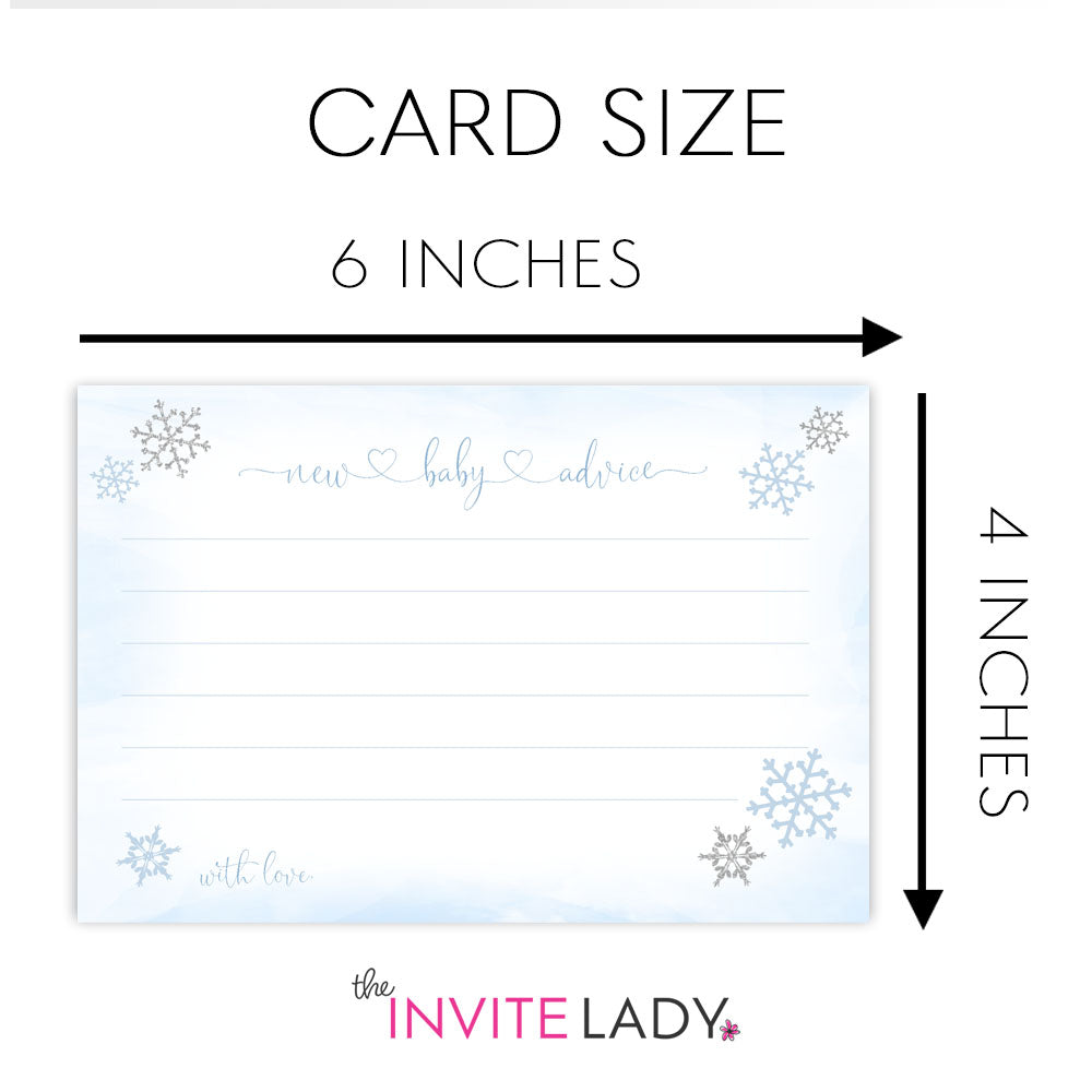 Little Snowflake Baby Shower Advice Card