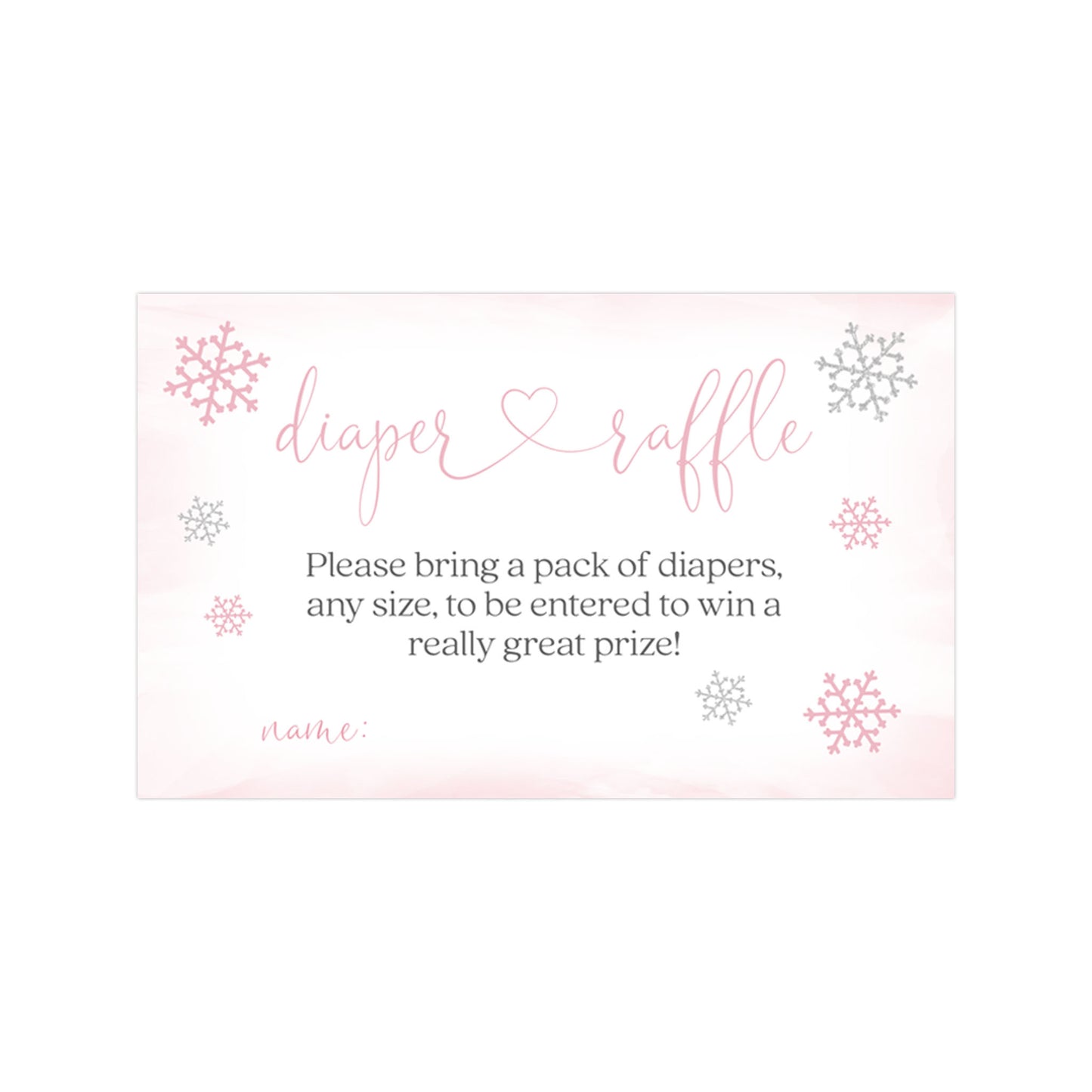 Little Snowflake Baby Shower Diaper Raffle Ticket