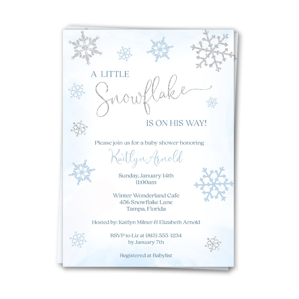 Little Snowflake Baby Shower Invitation