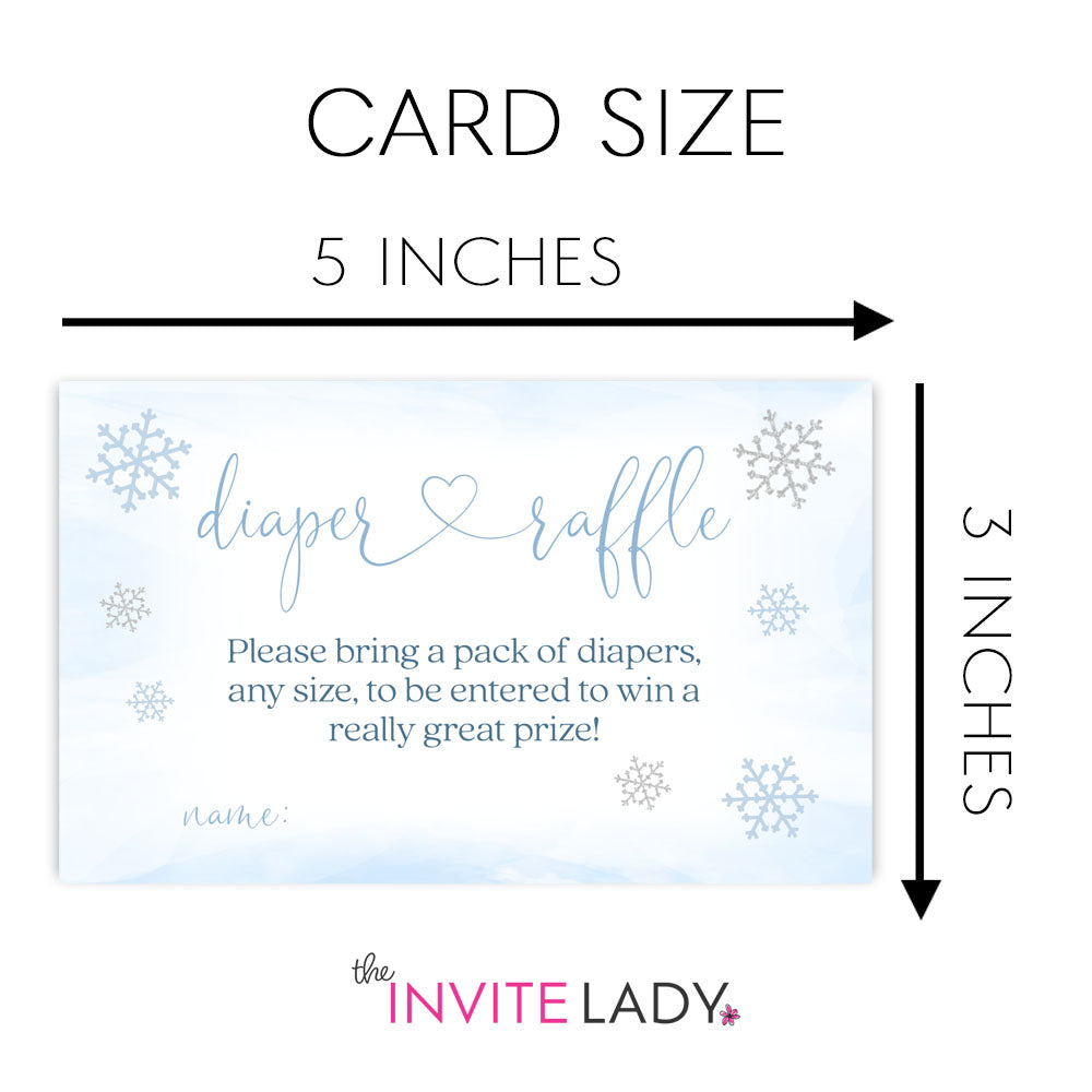 Little Snowflake Baby Shower Diaper Raffle Ticket