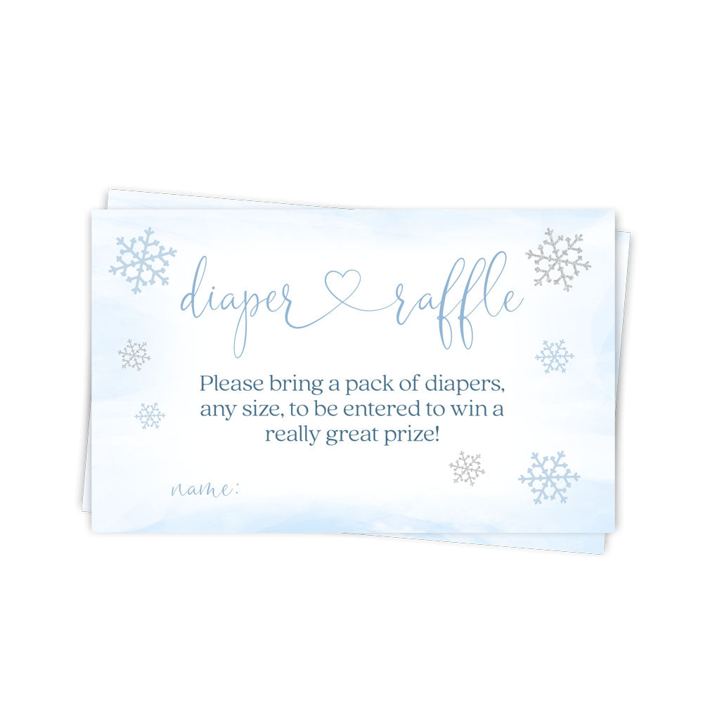 Little Snowflake Baby Shower Diaper Raffle Ticket