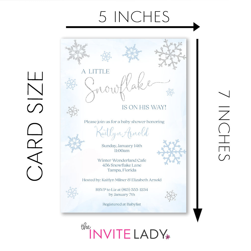 Little Snowflake Baby Shower Invitation
