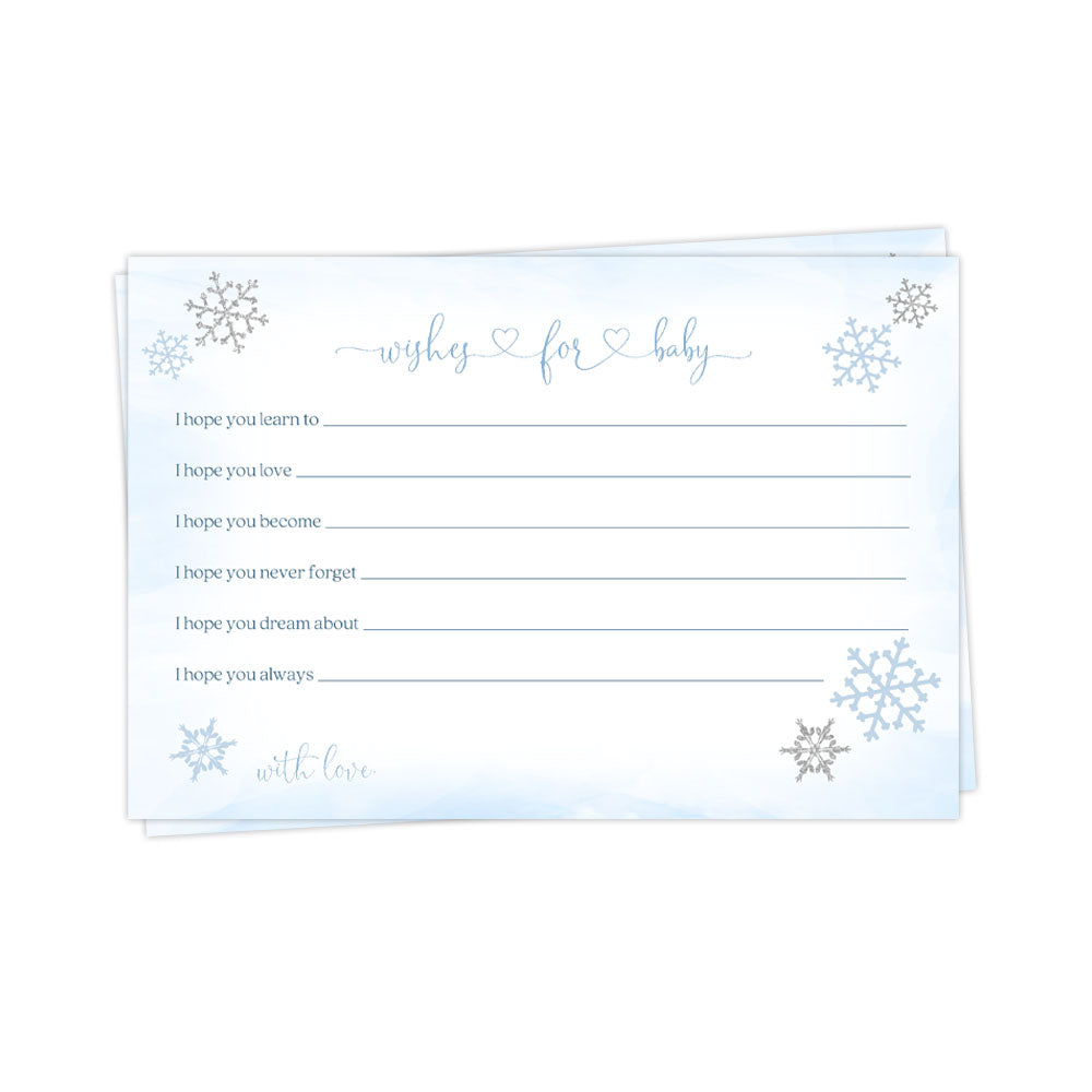 Little Snowflake Baby Shower Predictions Card
