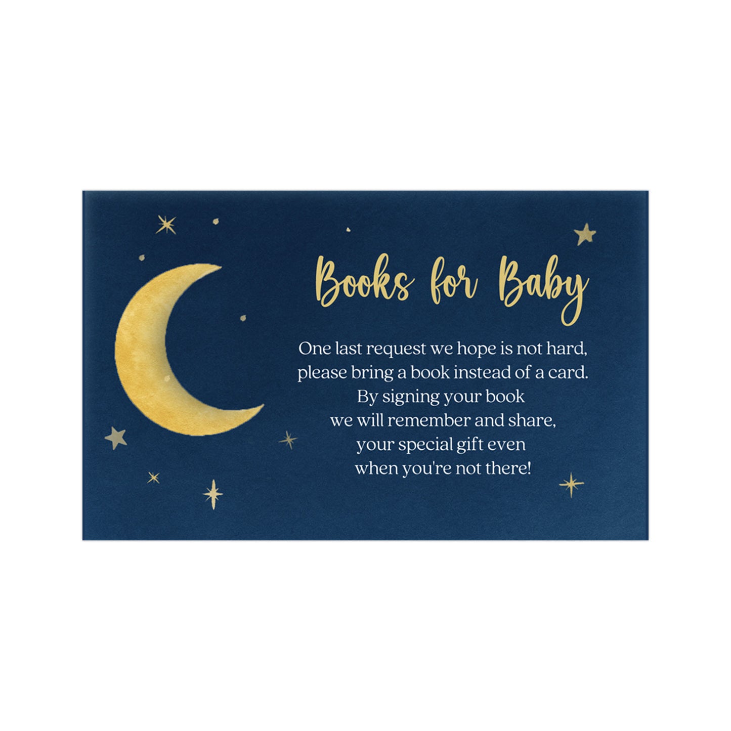 Over the Moon Navy Book Card