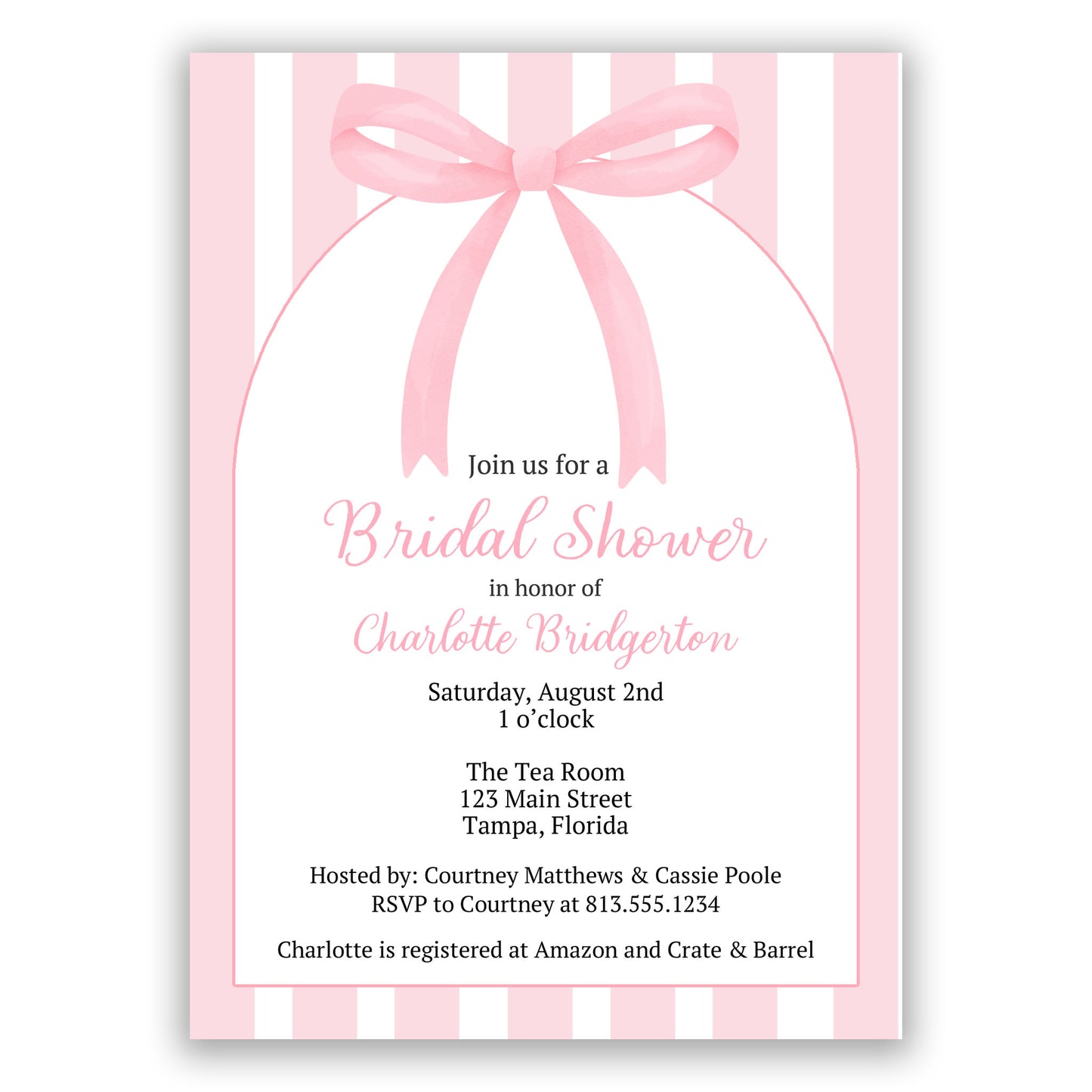 Pretty in Pink Bridal Shower Invitation