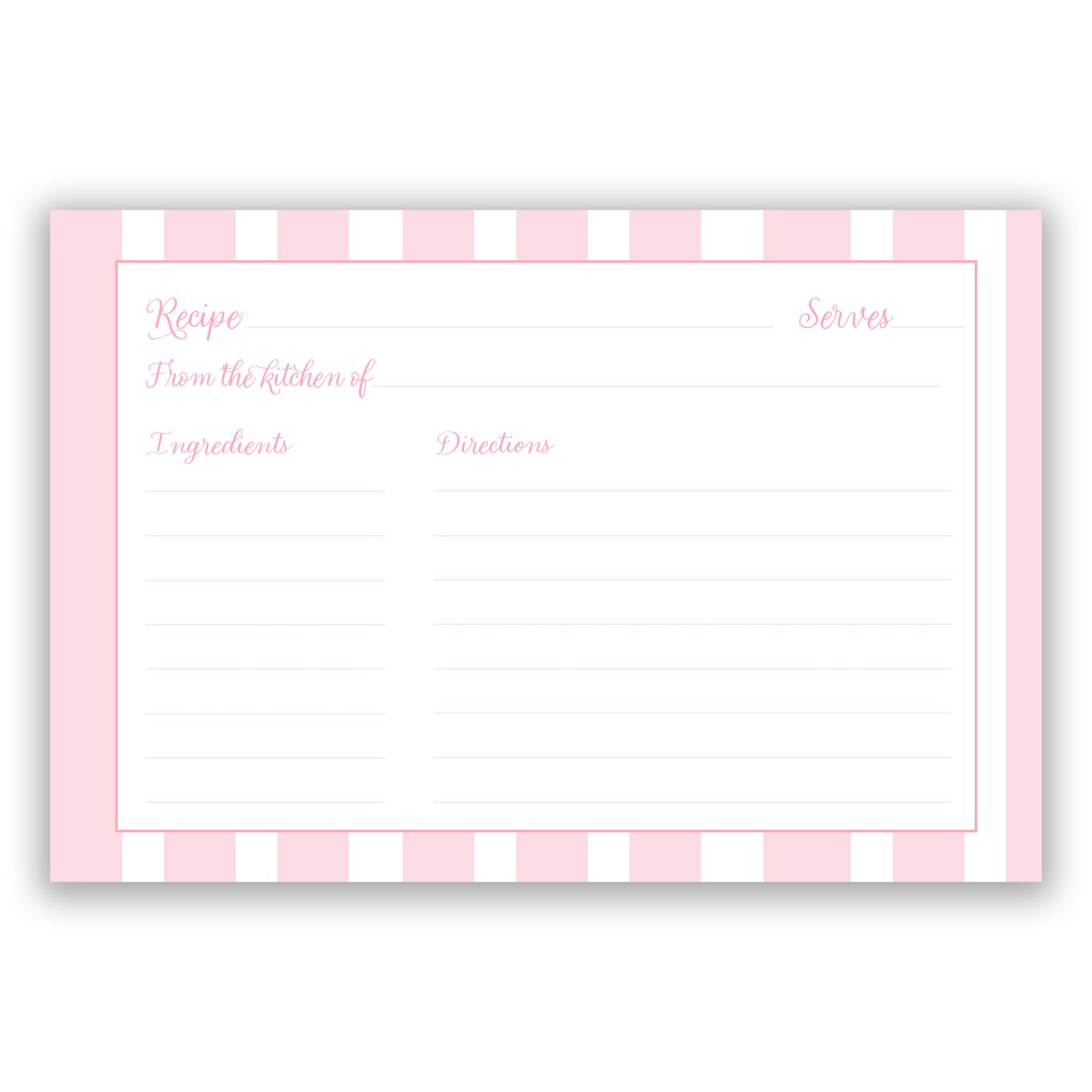 Pretty in Pink Recipe Card