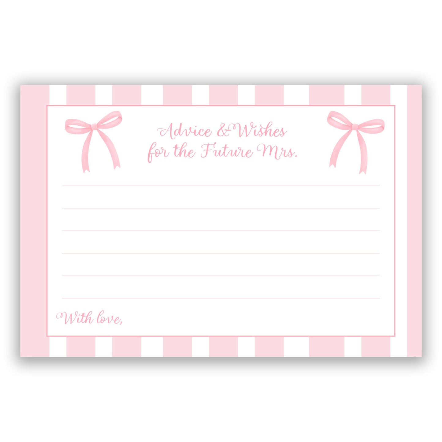 Pretty in Pink Advice for the Bride Card