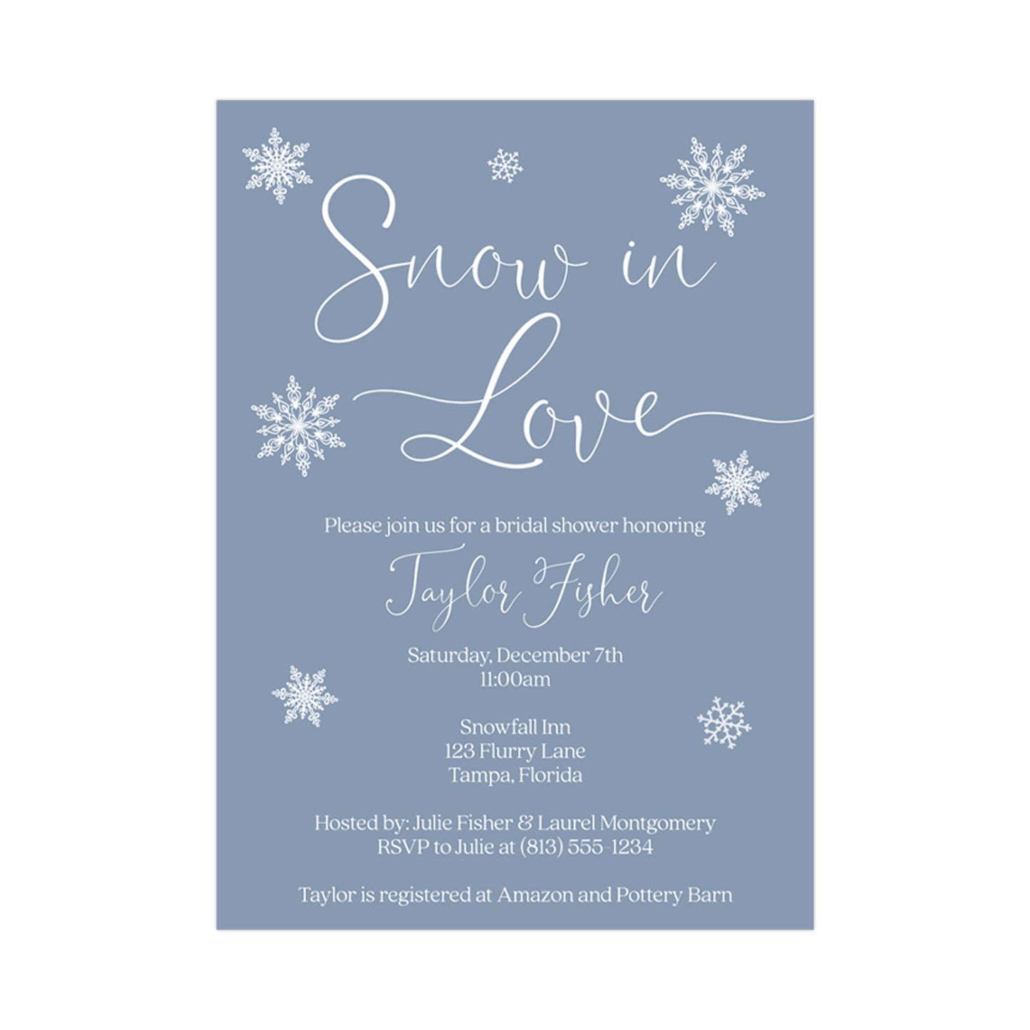Snow in Love Bridal Shower Invitation