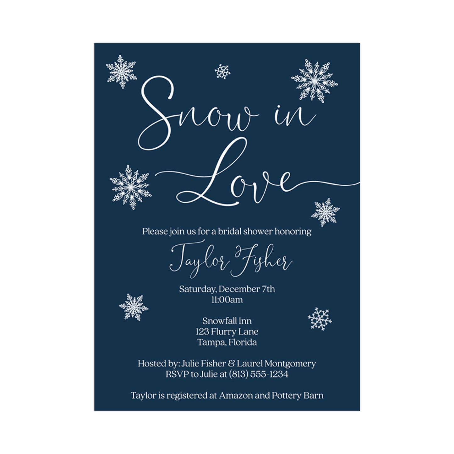 Snow in Love Bridal Shower Invitation