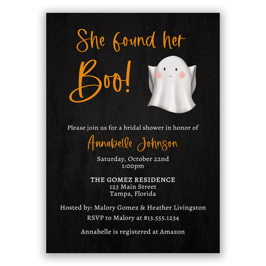 She Found Her Boo Bridal Shower Invitation