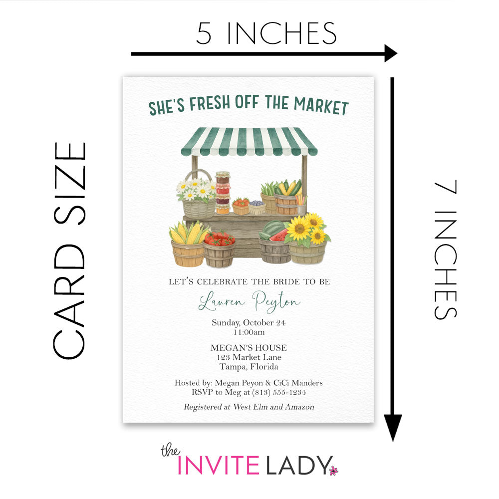 She's Fresh off the Market Bridal Shower Invitation