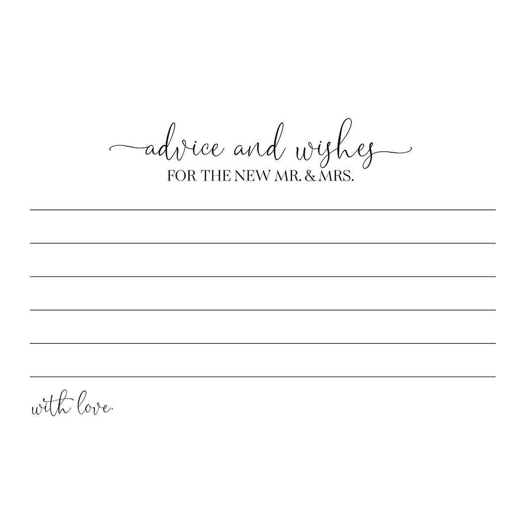 Simply Stated Advice and Wishes for the Bride
