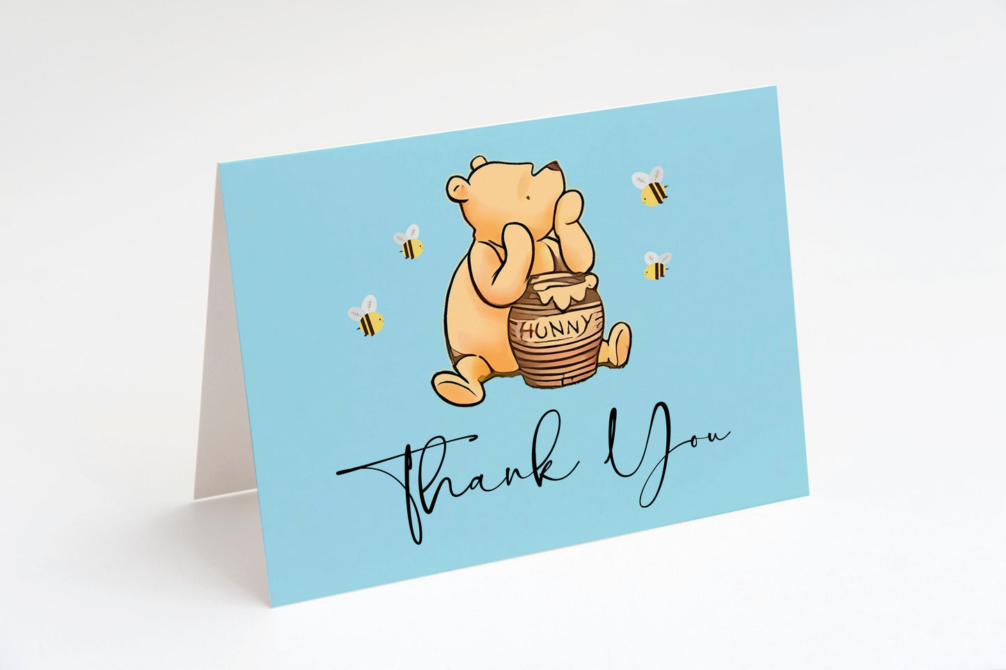 Winnie the Pooh, White or Blue, Thank You Card