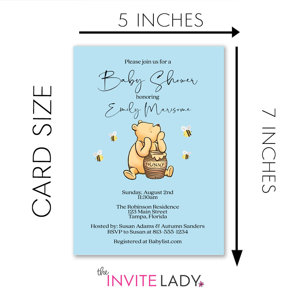 Simply Winnie the Pooh Baby Shower Invitation