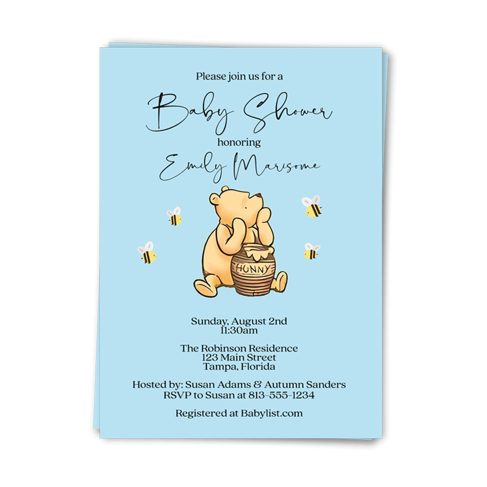 Simply Winnie the Pooh Baby Shower Invitation