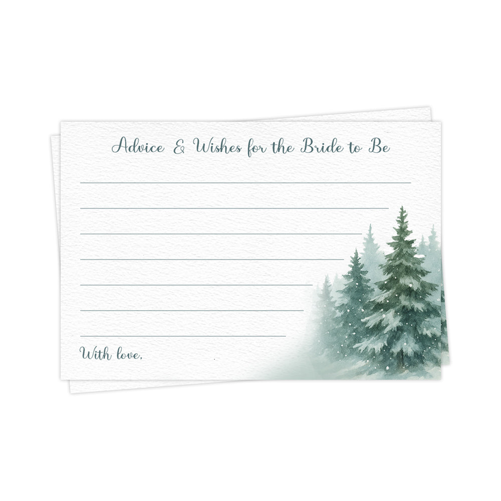 Snow in Love with Pine Trees Advice Cards