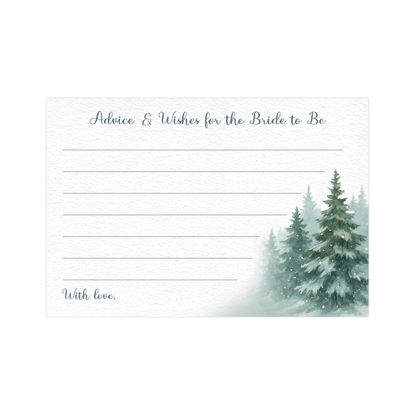 Snow in Love with Pine Trees Advice Cards