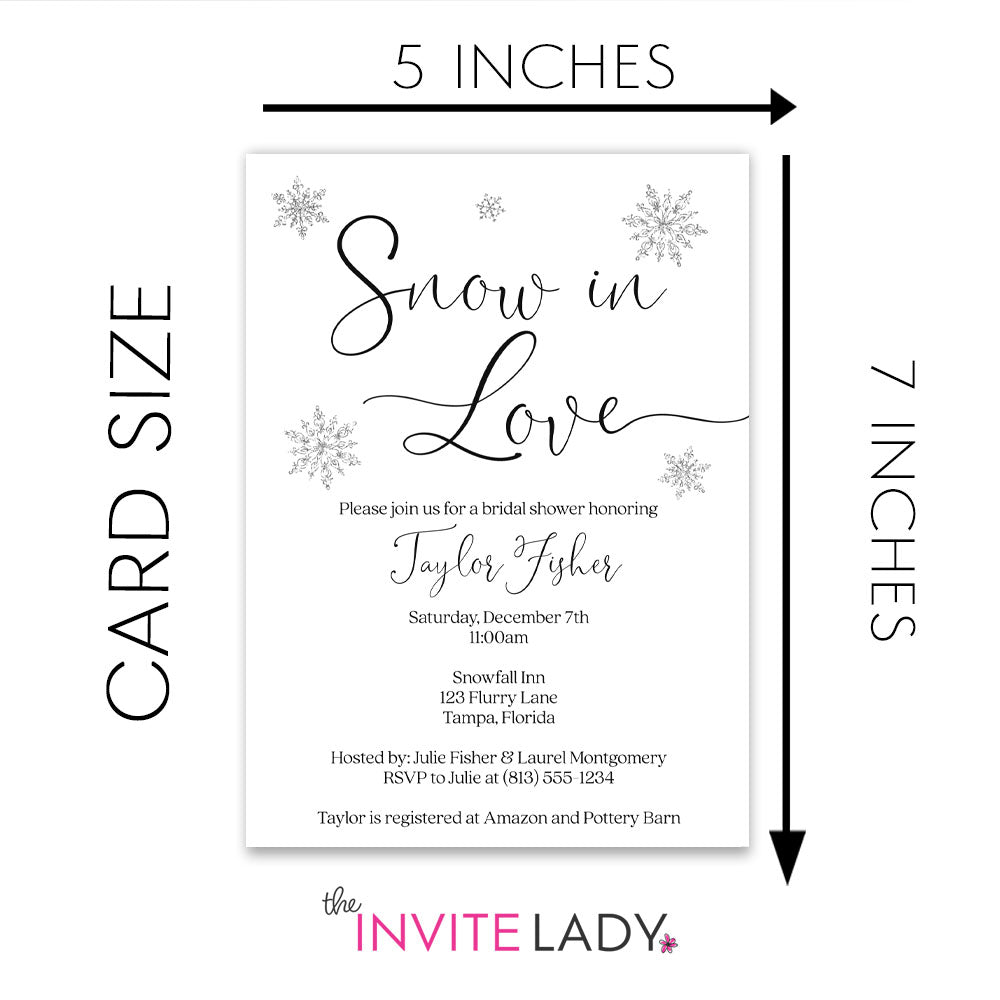 Snow in Love Bridal Shower Invitation