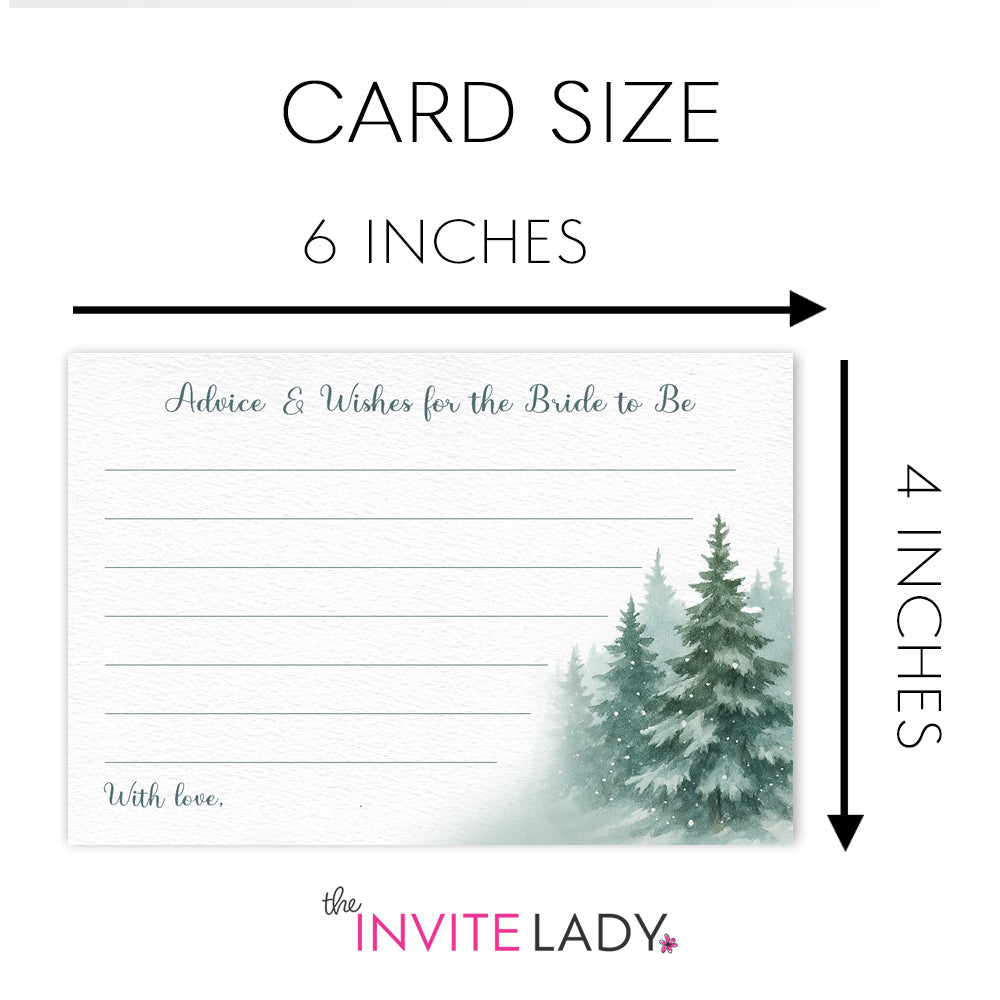 Snow in Love with Pine Trees Advice Cards