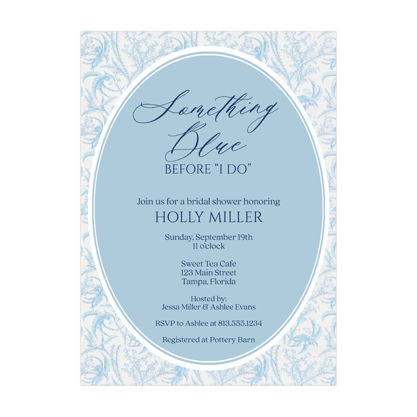 Something Blue Bridal Shower Invitation