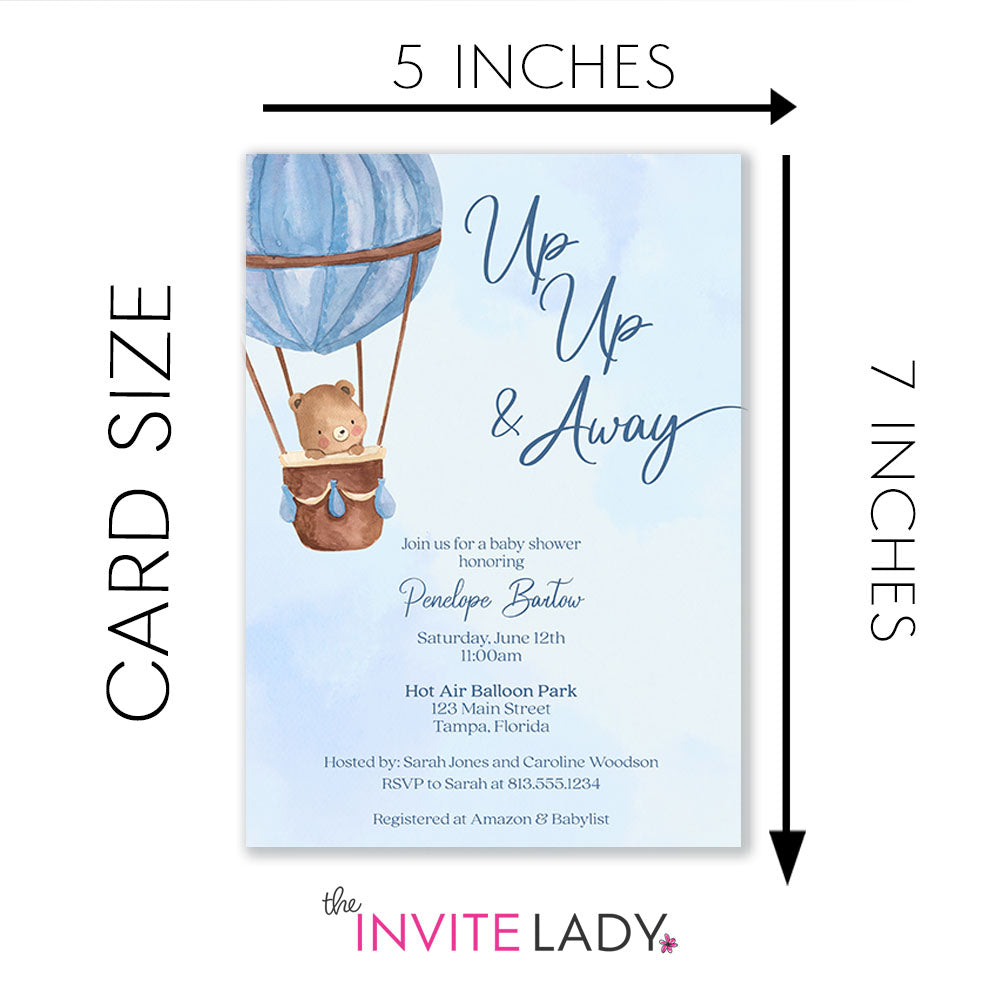 Hot Air Balloon Baby Shower Invitation