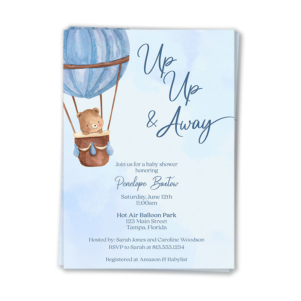 Hot Air Balloon Baby Shower Invitation