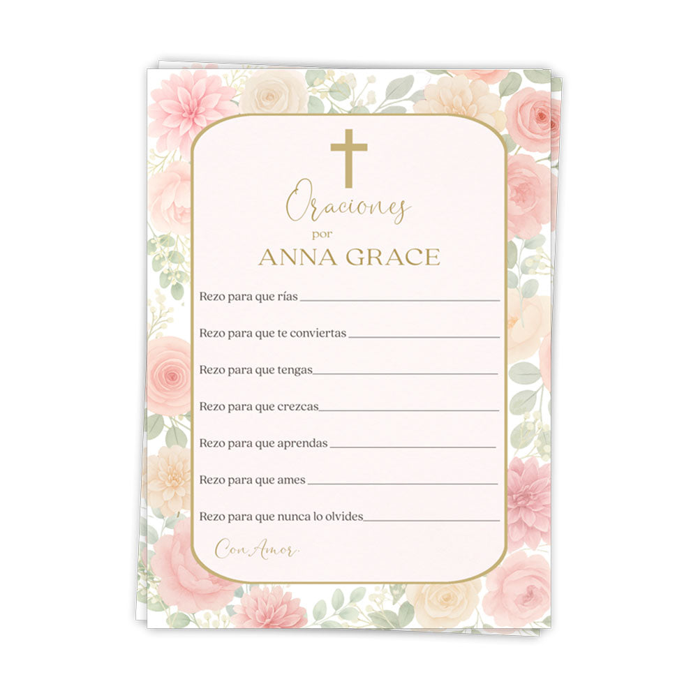 Watercolor Floral Prayer Cards