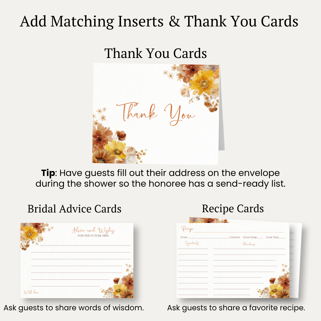 Fall Blooms Bridal Shower Invitation