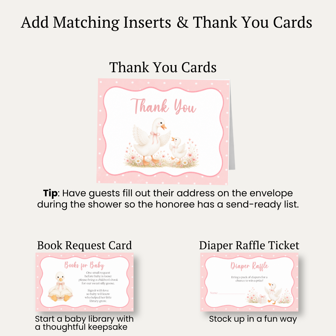 Silly Goose Baby Shower Invitation - Girl