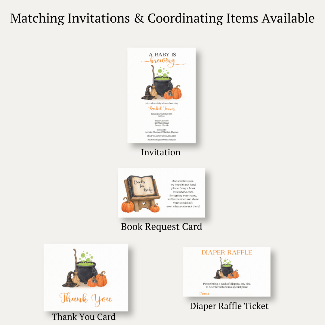 A Baby is Brewing Cauldron Bring a Book Card