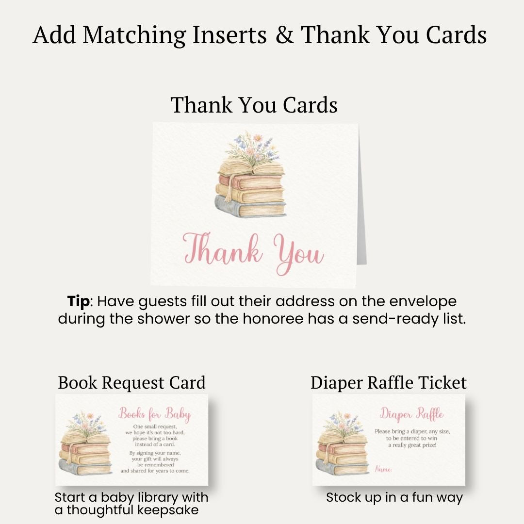 A New Chapter Girl Is About To Begin Baby Shower Invitation