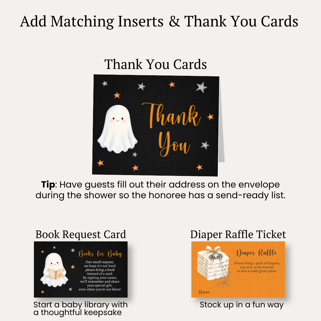 A Little Boo Is Almost Due Baby Shower Invitation (Black Collection)