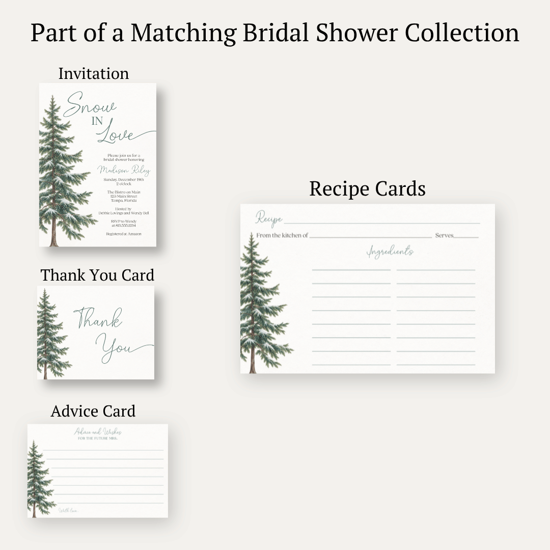 Snow in Love (Trees) Recipe Cards