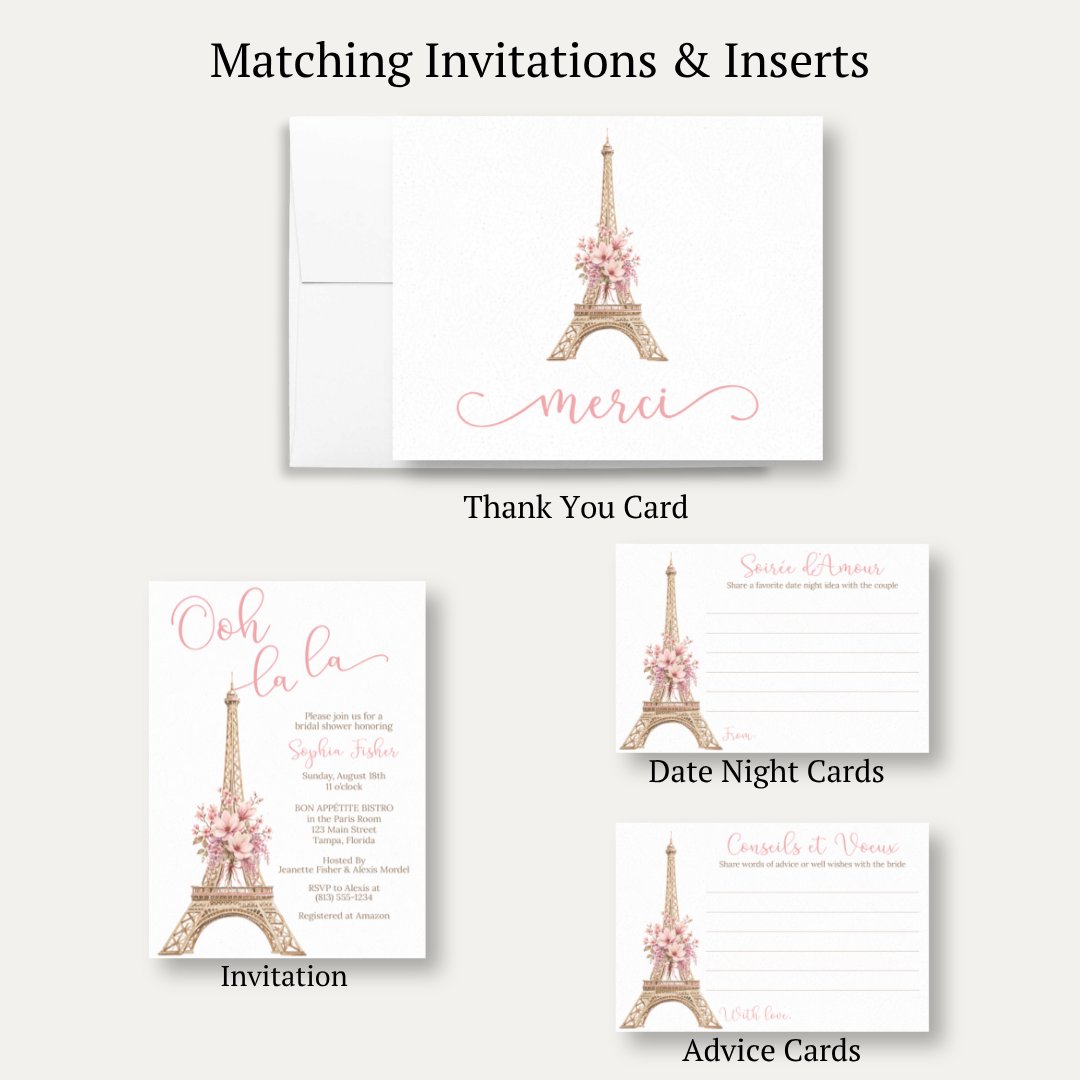 Paris Love Story Thank You Card